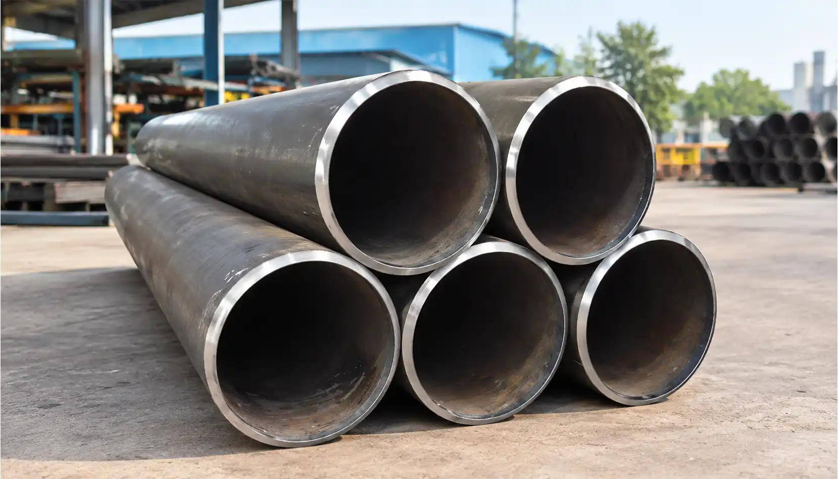 API 5L X52 PSL2 Carbon Steel Pipes stacked for high-pressure oil and gas pipeline deployment