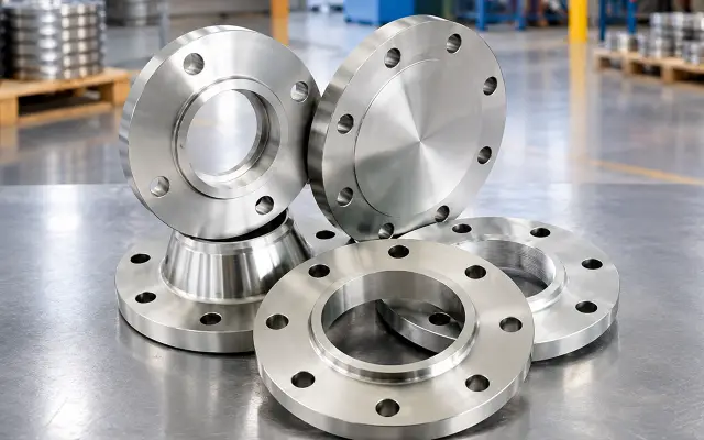 ASTM A105 high pressure carbon steel weld neck flanges with raised face finish
