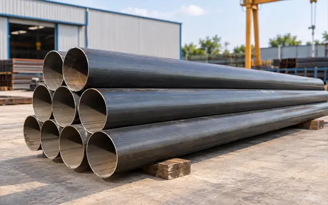 Mild Steel ERW Pipes arranged for industrial pipeline applications