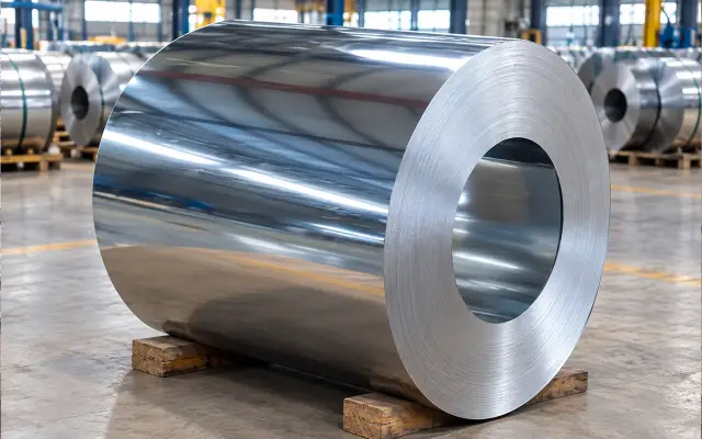 High-finish 316 stainless steel strip coil with protective PVC coating for roll forming and continuous stamping